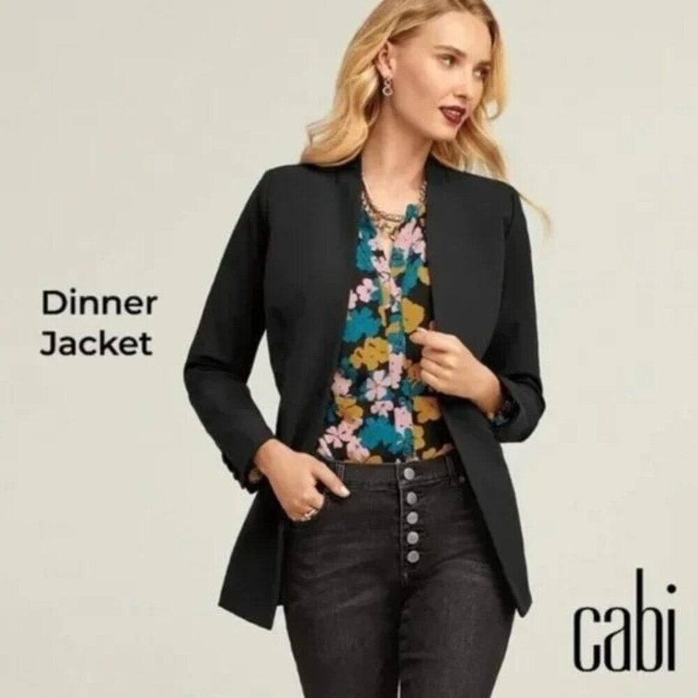 CABI Dinner Jacket Single Button Black Sz 12 #4119 NWOT